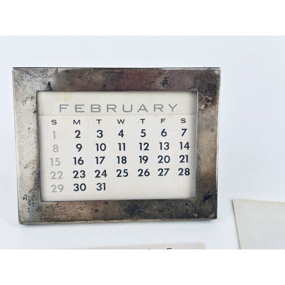 Vintage TIFFANY & CO Makers Sterling Silver Perpetual Calendar Picture Frame - Picture 2 of 10